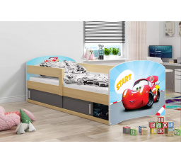 1-PODLAŽNÝ HATCHBACK BOROVICOVÝ RÁM NÁLEPKA AUTO BEZ MATRACA 80 X 160 KPL