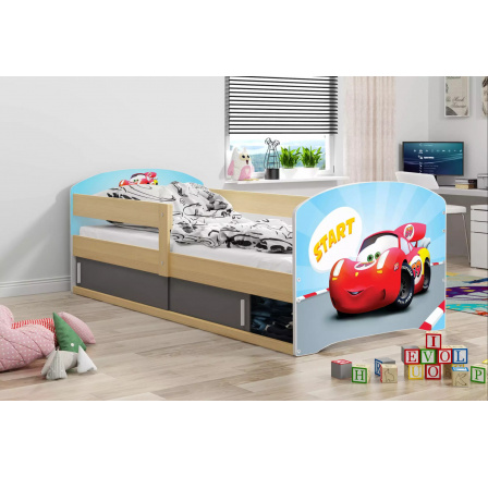 1-PODLAŽNÝ HATCHBACK BOROVICOVÝ RÁM NÁLEPKA AUTO BEZ MATRACA 80 X 160 KPL