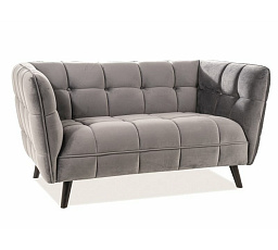 Pohovka CASTELLO 2 Velvet, sivá Bluvel 14/wenge