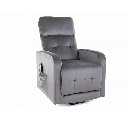 Polohovateľné kreslo OTUS II Velvet, Sivý Bluvel 14 Polohovateľné kreslo OTUS II Velvet, Sivý Bluvel 14