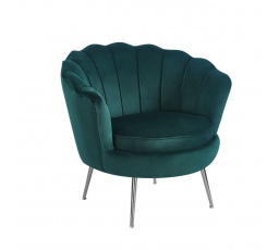Kreslo velvet zelené /nohy strieborné/ LC-032-1