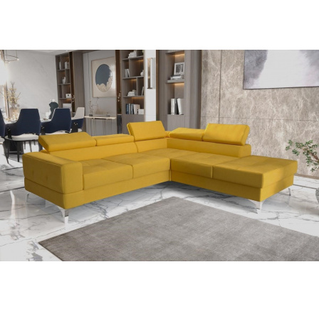 Rohová sedacia súprava TOSCANIA II priemer 30x250 - žltá, pravá