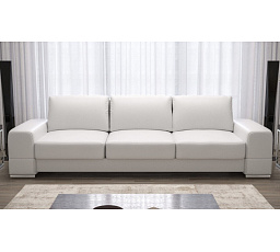 Sofa ZARA DL 270 cm prírodná koža - biela koža