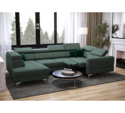 Rohová sedacia súprava TOSCANIA MAX I, relax s funkciou spania 170x350x185 cm - modrá, pravá - R459