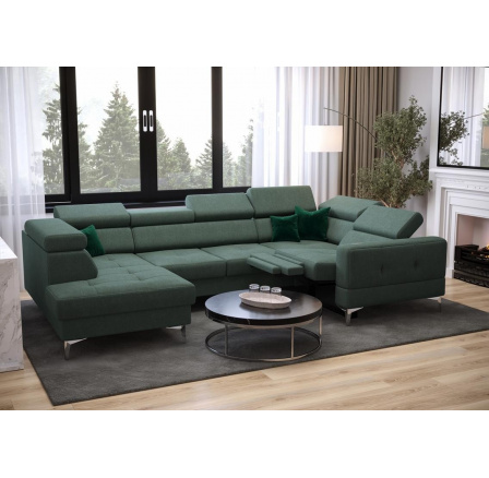 Rohová sedacia súprava TOSCANIA MAX I, relax s funkciou spania 170x350x185 cm - modrá, pravá - R459