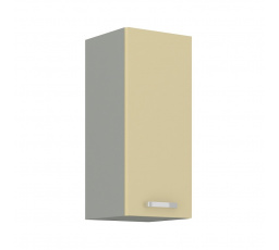 Kuchynská horná skrinka KARPO 30 G 72 1F, krémový lesk/sivá