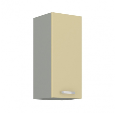 Kuchynská horná skrinka KARPO 30 G 72 1F, krémový lesk/sivá