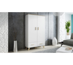 Šatní skriňa LOTTA, 2D2S Biela/ Dub sonoma