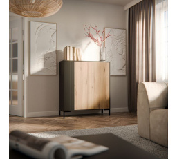 Komoda MERCI 100, čierna/ dub artisan