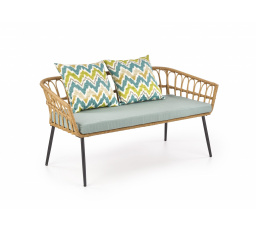 Záhradná pohovka GARDENA 2S, čierna/prírodná/sivá