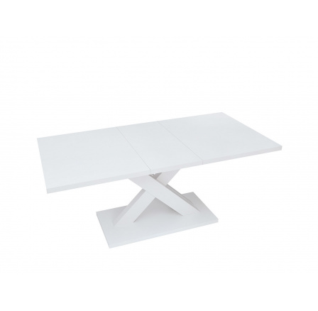 Jedálenský stôl HANX, biely lesk/biela alpská