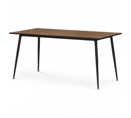 Jedálenský stôl, 160x80, vrchná doska MDF, dyha divoký dub, kovové nohy, čierny lak