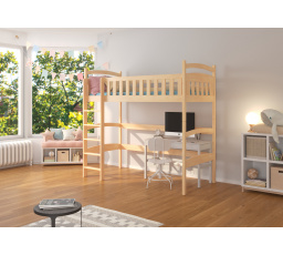 Poschodová posteľ s matracom MIAGO 180x80 Pine
