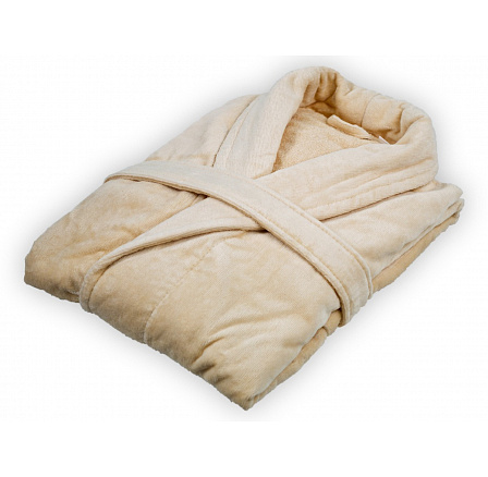 Velúrový župan béžový M