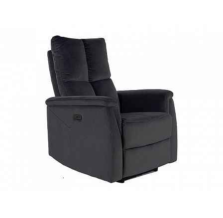 Polohovateľné kreslo NEPTUN VELVET, Čierny Bluvel 19 Polohovateľné kreslo NEPTUN VELVET, Čierny Bluvel 19
