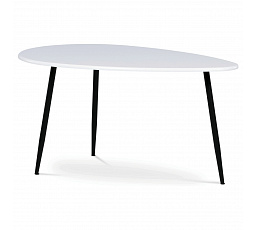 Konferenčný stôl, vrchná doska z MDF, biely mat, čierny kov
