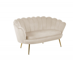 Sofa SF1-FXJG zamatová béžová, nohy zlaté