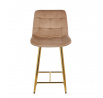 Barová stolička H1-FX, cappuccino / zlatá