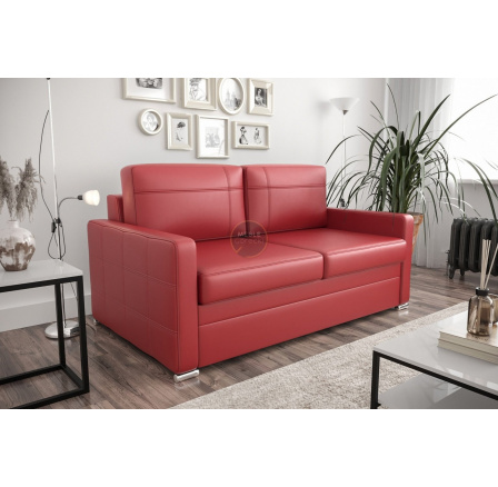 Sofa s funkciou spania AVANTI III 167cm - prírodná koža - červená koža
