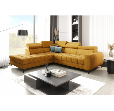 Rohová sedacia súprava PORTO 225X255 cm - žltá, ľavá