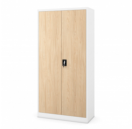 Biela multifunkčná kovová skriňa / dub sonoma: Eco Design DAWIT, 900 x 1850 x 450 mm Biela multifunkčná kovová skriňa / dub sonoma: Eco Design DAWIT, 900 x 1850 x 450 mm