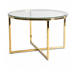 Sklenený Stolík FLIP Transparentný/Zlatý