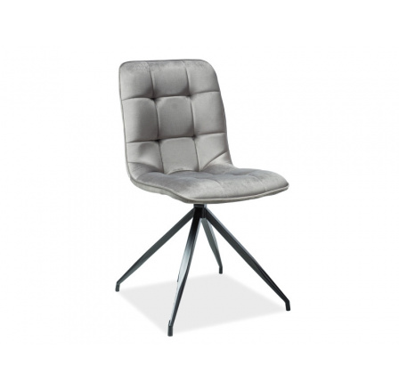 Jedálenská stolička TEXO VELVET, sivo-čierna matná