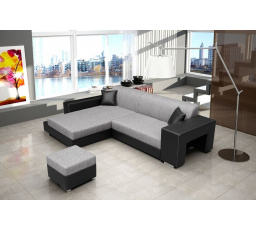 Rohová sedacia súprava Oskar L sv.sivá/čierna