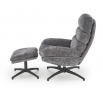 Kreslo DARIO s podnožkou, Sivá