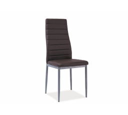 Jedálenská stolička H-261 BIS, hliník/hnedá ekokoža