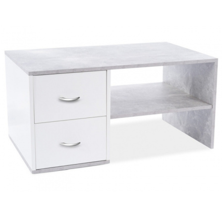 Konferenčný stôl HELEN, betón / biely mat