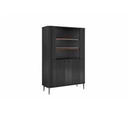 VESPER VITRÍNA 103 4D - čierny MDF / čierny MDF / čierne nohy