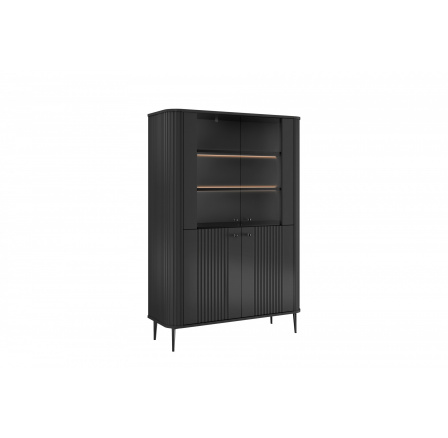 VESPER VITRÍNA 103 4D - čierny MDF / čierny MDF / čierne nohy VESPER VITRÍNA 103 4D - čierny MDF / čierny MDF / čierne nohy