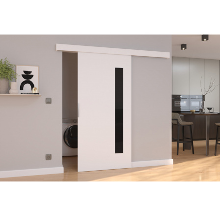 Posuvné dvere na stenu GELA 106 White+Black Lacobel Posuvné dvere na stenu GELA 106 White+Black Lacobel