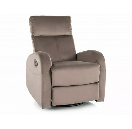 Polohovacie otočné kreslo OLIMP VELVET, Cappuccino Bluvel 38