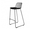 Barová stolička Dill High čierna s čiernym vankúšom