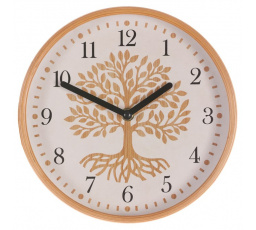 Hodiny nástěnné - pr. 22 cm, MDF a dřevěný rám, strom života