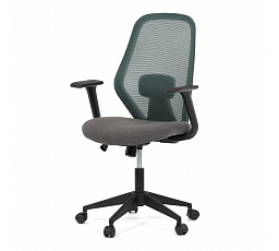 Stolička kancelárska, látka zelená, hojdací mechanizmus, kolieska pre tvrdé povrchy