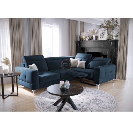 Rohová sedacia súprava MALIBU, relax s funkciou spania 185x250 cm - modrá, pravá Rohová sedacia súprava MALIBU, relax s funkciou spania 185x250 cm - modrá, pravá