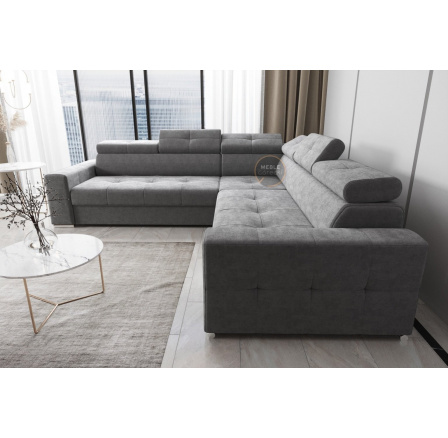 Rohová sedacia súprava s funkciou spania MARGO MAX 270x270 - sivá, pravá Rohová sedacia súprava s funkciou spania MARGO MAX 270x270 - sivá, pravá