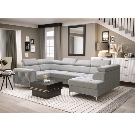 Rohová sedacia súprava ORION MAX II s funkciou spania 165x350x185 cm - sivá, ľavá