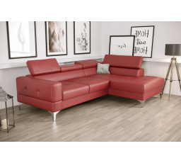 Rohová sedacia súprava TOSCANIA MINI prírodná koža 170x250 cm - červená, pravá