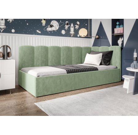 Posteľ SIMBA - zelená - T33, Pravá strana