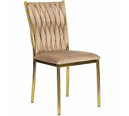 Stolička DAN Béžová Pletená Zamatová