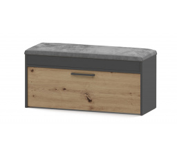 Botník so sedákom Pargas antracit/dub artisan