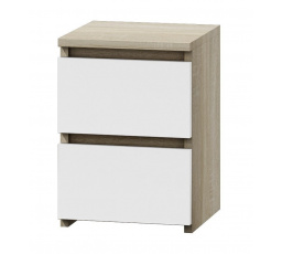Nočný stolík MALVÍNA M2, Dub sonoma/biela