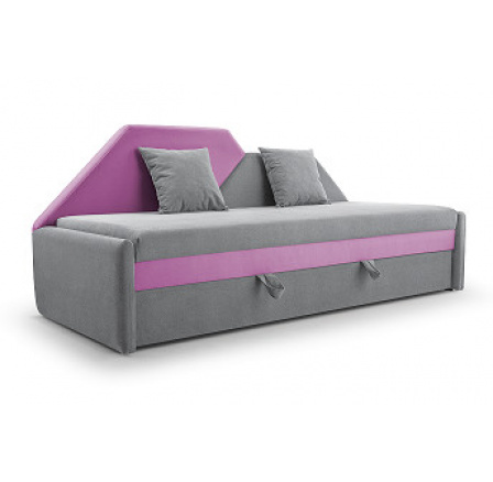 MÁJA - rozkladacia pohovka, sivo-ružová látka SHAGGY25/14 (vzorA) (MOM=1PACK) (IZ) (K250-E)