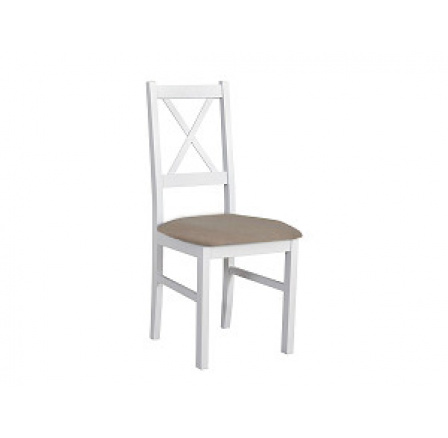 NIEL 10 - jedálenská stolička (NILO 10) - biela / béžová látka č. 27A - kolekcia "DRE" (K150-Z)
