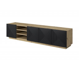RTV skrinka Asha 200 cm wneka - artisan /čierna matná