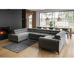 Rohová sedacia súprava v tvare U LOUIS, Flores 4 Ľavá